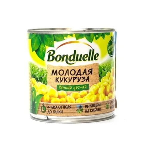 Кукуруза консервированная Bonduelle, банка с ключом 425 мл