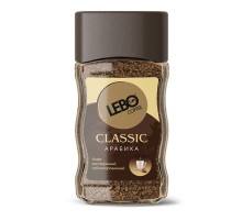Кофе растворимый сублимированный LEBO Classic, стеклянная банка 100 г