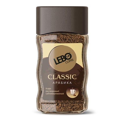 Кофе растворимый сублимированный LEBO Classic, стеклянная банка 100 г