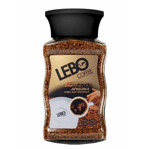 Кофе растворимый сублимированный LEBO Extra, стеклянная банка 100 г