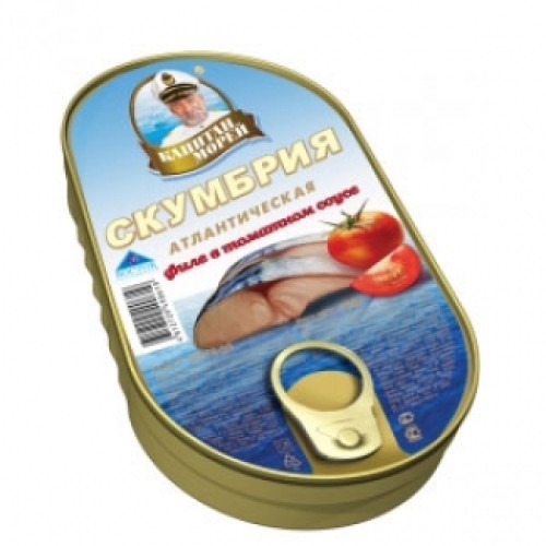 Томат соусындағы атлантикалық скумбрия филесі Капитан Морей – Шымкентте сатып алу | Капитан морей