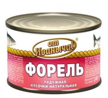 Табиғи кемпірқосақ форелінің кесектері