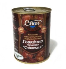 Бұқтырылған сиыр еті «Сновская» 338гр.