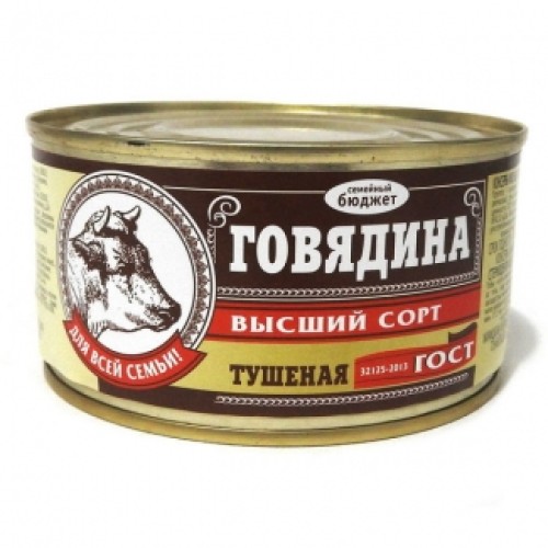 Бұқтырылған сиыр еті жоғары сұрып 325гр. МЕМСТ «Семейный Бюджет» – Оралда сатып алу | Семейный Бюджет