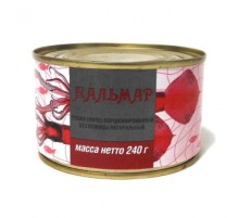 Терісіз, порцияланған табиғи кальмар денесі (филе) «Вестрыбпром»