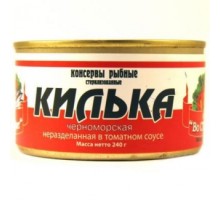 Томат соусындағы бөлінбеген қара теңіз шабағы «Во СТО Крат»