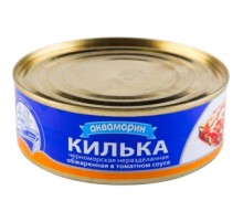 Томат соусындағы қуырылған шабақ «Аквамарин» 240г Томат соусындағы қуырылған шабақ «Аквамарин» 240г