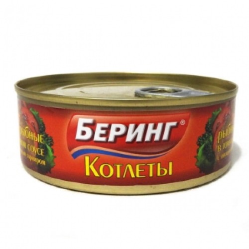 Томат соусындағы көкөніс гарнирі бар балық котлеттері «Беринг» – Балық консервілері Павлодарда сатып алу | Беринг Томат соусындағы көкөніс гарнирі бар балық котлеттері «Беринг» – Түркістанда сатып алу | Беринг