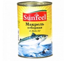 Майдағы сұрыпталған макрель 425г