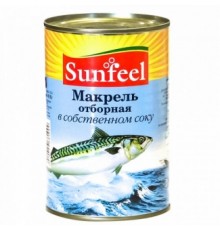 Өз сөліндегі сұрыпталған макрель 425г