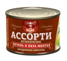 Минтай бауыры мен уылдырығы Деликатес ассорти 