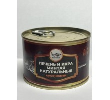 Печень и икра минтая натуральные Морозко 240г