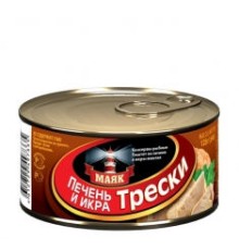 Треска бауыры мен уылдырығы 125гр Треска бауыры мен уылдырығы 125гр