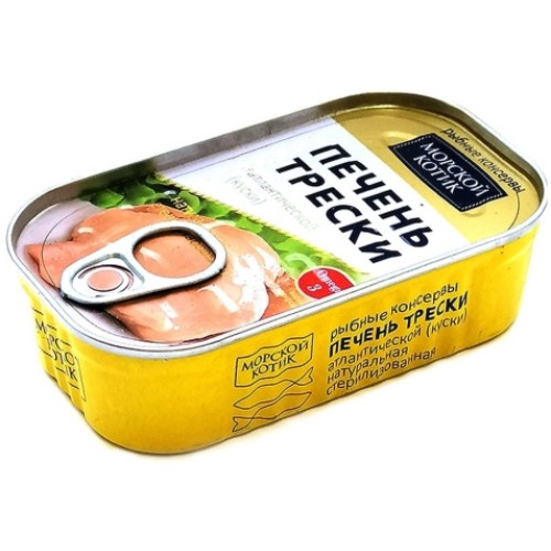 Табиғи треска бауыры 115гр «Морской Котик» – Астанада сатып алу | Морской Котик