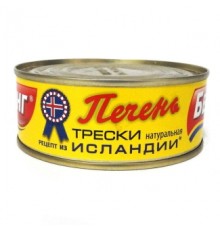 Исландия рецепті бойынша табиғи треска бауыры 230г «Беринг»