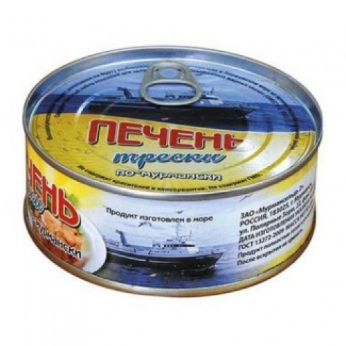 Мурманск стиліндегі треска бауыры 220г – Треска Алматыда сатып алу | Мурманск стиліндегі треска бауыры 220г – Қарағандыда сатып алу |