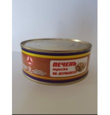 Мурманск стиліндегі треска бауыры 230гр «Колхоз Ленина»