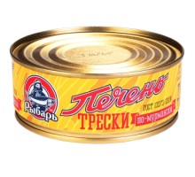 Мурманск стиліндегі треска бауыры 230гр «Рыбарь»