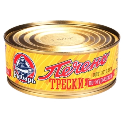 Мурманск стиліндегі треска бауыры 230гр «Рыбарь» – Бішкекте сатып алу | Рыбарь