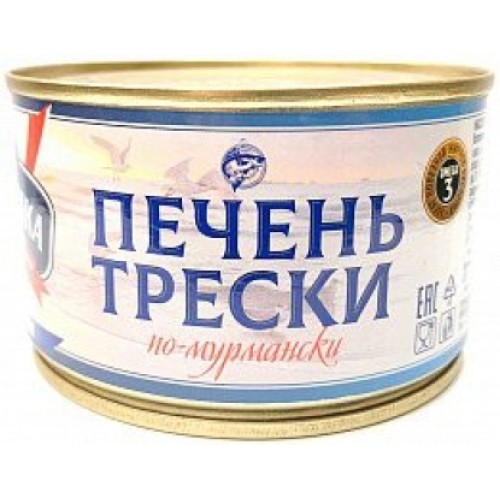 Мурманск стиліндегі треска бауыры 240гр «Акватика» – Бішкекте сатып алу | Акватика