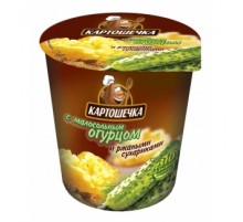 Пюре картофельное с ржаными сухариками и малосольным огурцом КАРТОШЕЧКА