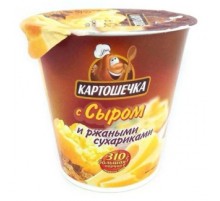 Қара нан кептірілген нандары және ірімшік қосылған картоп езбесі «КАРТОШЕЧКА»