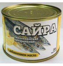 Май қосылған табиғи тынық мұхит сайрасы 250гр «Преображенский рыбокомбинат»