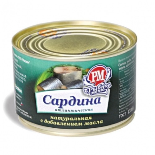 Май қосылған табиғи атлантикалық сардина «РосКон» – Сардина Қарағандыда сатып алу | РосКон Май қосылған табиғи атлантикалық сардина «РосКон» – Қарағандыда сатып алу | РосКон