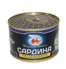 Май қосылған табиғи сардина 245гр «Жемчужина Сахалина»