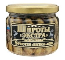 «Экстра» шпроттары майда 270г «Вкусные консервы» «Экстра» шпроттары майда 270г «Вкусные консервы»