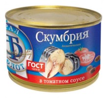 Томат соусындағы атлантикалық скумбрия