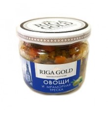 Көкөністермен мәрмәр треска Латвия