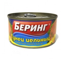 Тунец цельный в растительном масле Беринг
