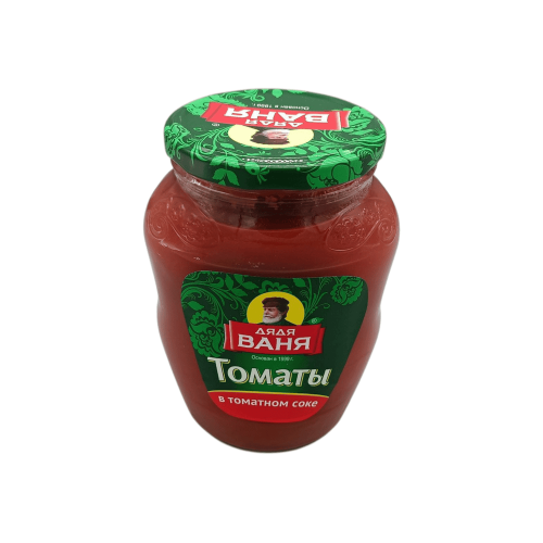 Томаты Дядя Ваня в банке 680г, залитые томатным соком, идеальны для алматинских блюд.