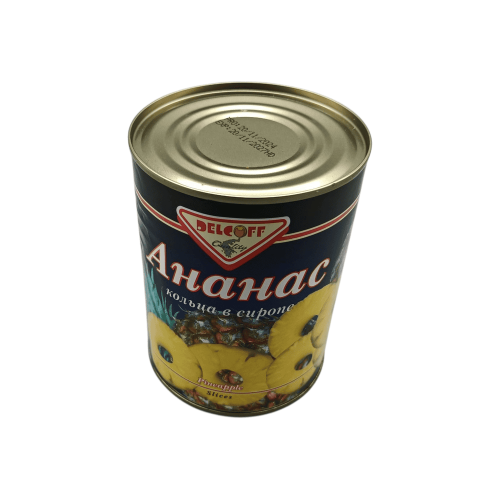 Кольца ананаса в сахарном сиропе в стеклянной банке DELCOFF, 580 мл.