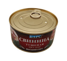 Свинина тушеная высший сорт 325г | БАРС