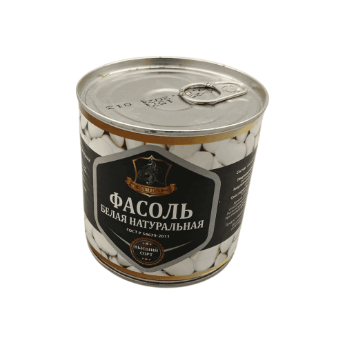 Белая фасоль натуральная в жестяной банке 400 г от Кавиар, готова к употреблению.