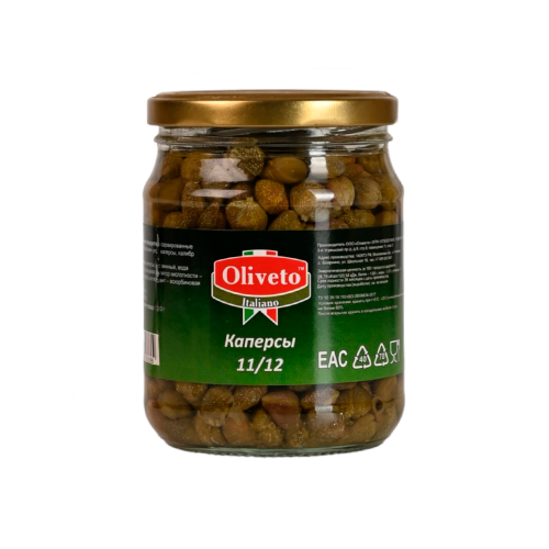 Банка стеклянная с каперсами Oliveto (11/12, 580мл)