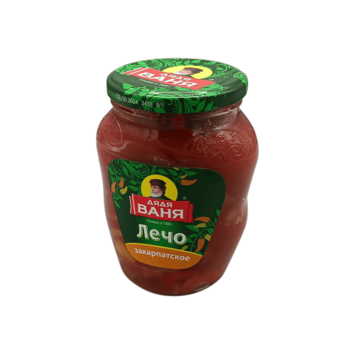 Банка лечо закарпатского "Дядя Ваня" весом 680 гр с изображением овощей.
