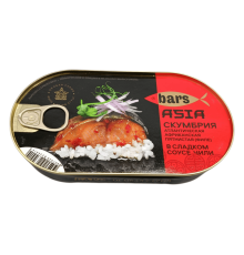 Скумбрия атлантическая филе в сладком соусе Чили, 175 г  | Барс