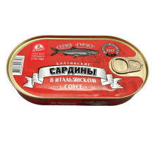 Сардины балтийские в томатном соусе по-итальянски За Родину, 175 г