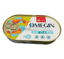 "За Родину" сардинасы Omegin халапеньо қосылған, буда пісірілген 175 г "За Родину" сардинасы Omegin халапеньо қосылған, буда пісірілген 175 г