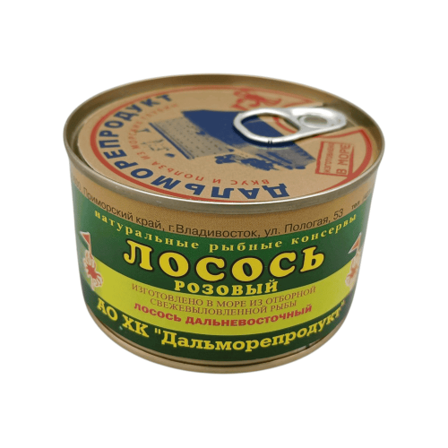 Консервированный розовый лосось по ГОСТ, 245 г, натуральный, от Дальморепродукт.