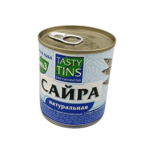 Сайра натуральная в банке 215г, бренд TASTY TINS, Алматы, Казахстан