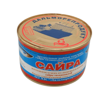 Сайра Табиғи Тынық мұхитынан ауланған жаңа шикізаттан 250 г | Дальморепродукт