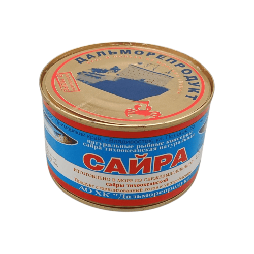 Сайра натуральная тихоокеанская от Дальморепродукт, 250 г, Алматы.