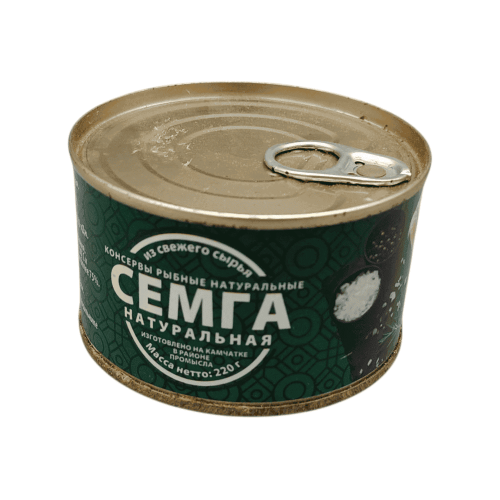 Семга натуральная Камчатская ГОСТ 220г – свежий тихоокеанский лосось, идеально для вашего стола в Алматы.