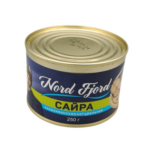 Натуральная сайра Тихоокеанская кусочками в собственном соку Nord Fjord 240 г, идеально для алматинцев.