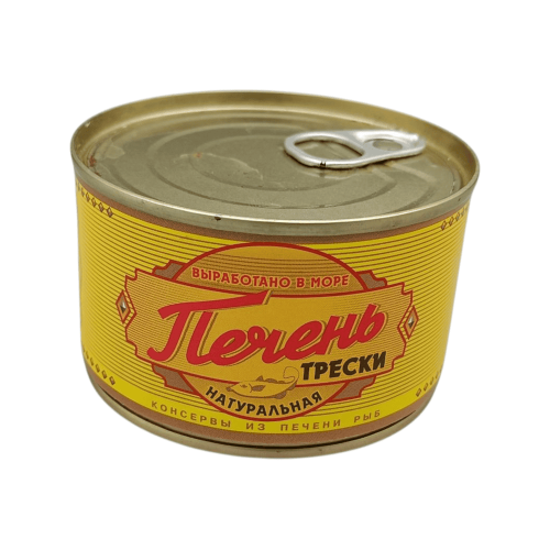 Печень трески натуральная 185г "Устькамчатрыба" – свежий дальневосточный деликатес, идеальный для гурманов Алматы.