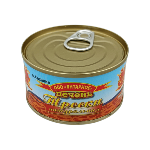 Печень трески натуральная икорная "Янтарное" 120г в банке, Алматы, Казахстан.